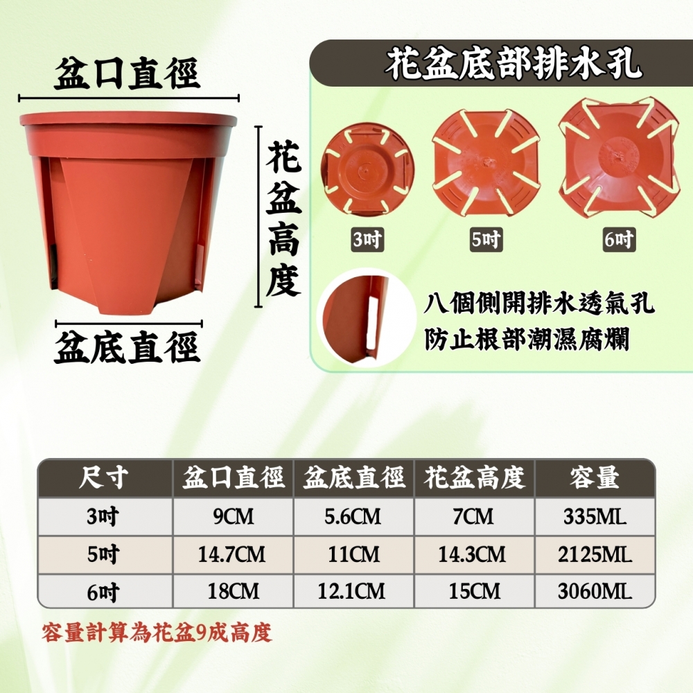 3、5、6吋青山控根盆