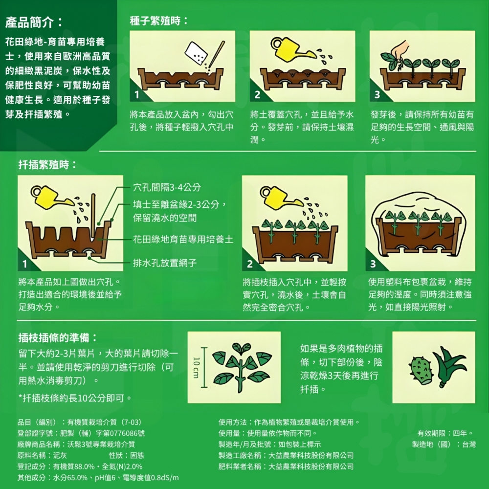 花田綠地-育苗專業栽培介質(4公升)