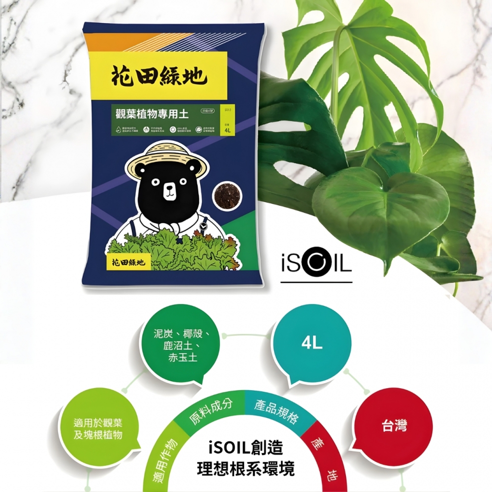 花田綠地-觀葉植物專用土(4公升）