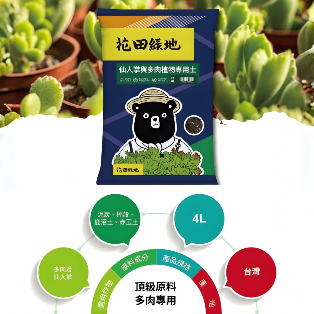 花田綠地-多肉植物專用土(4公升)