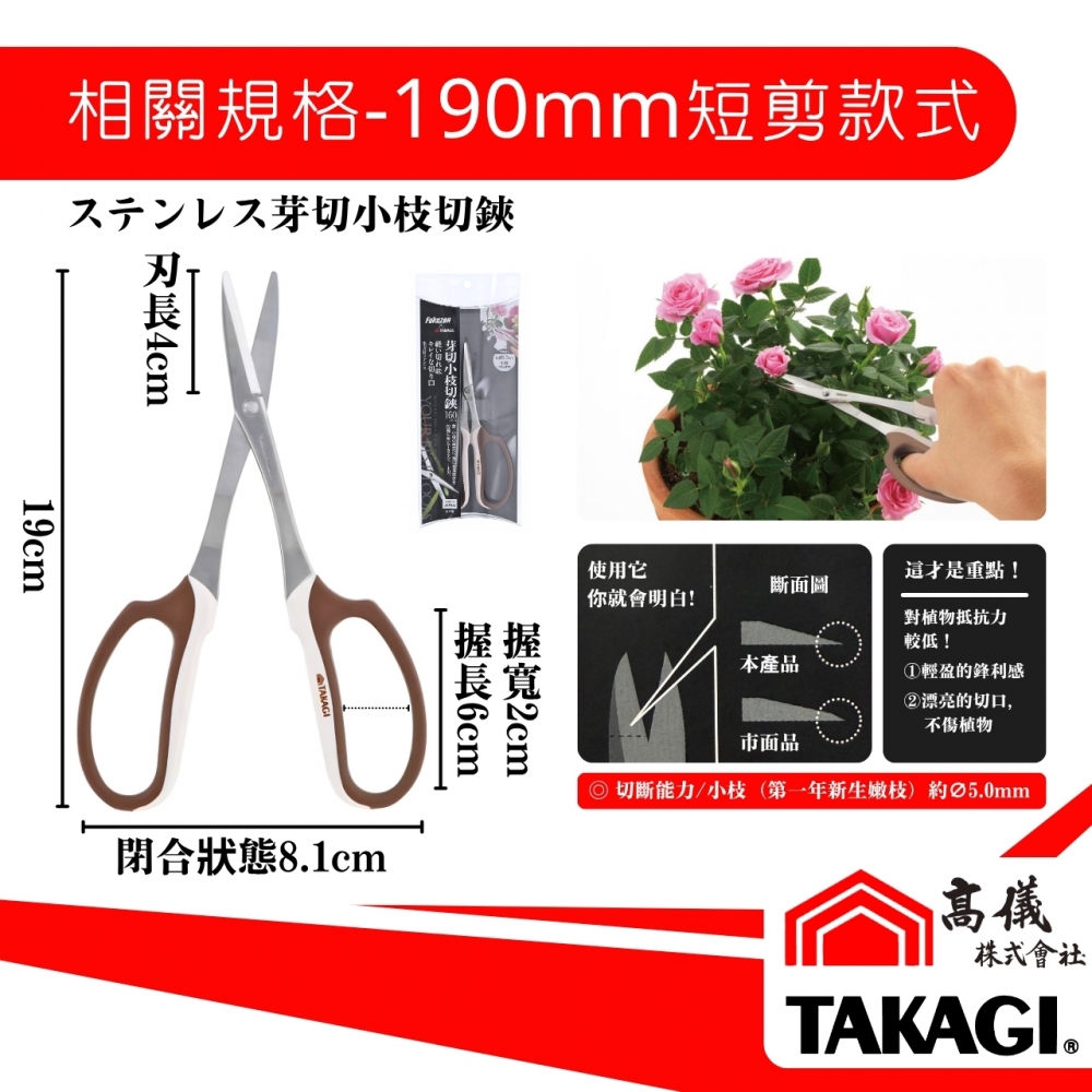 Fukuzen不鏽鋼芽切小枝剪鋏