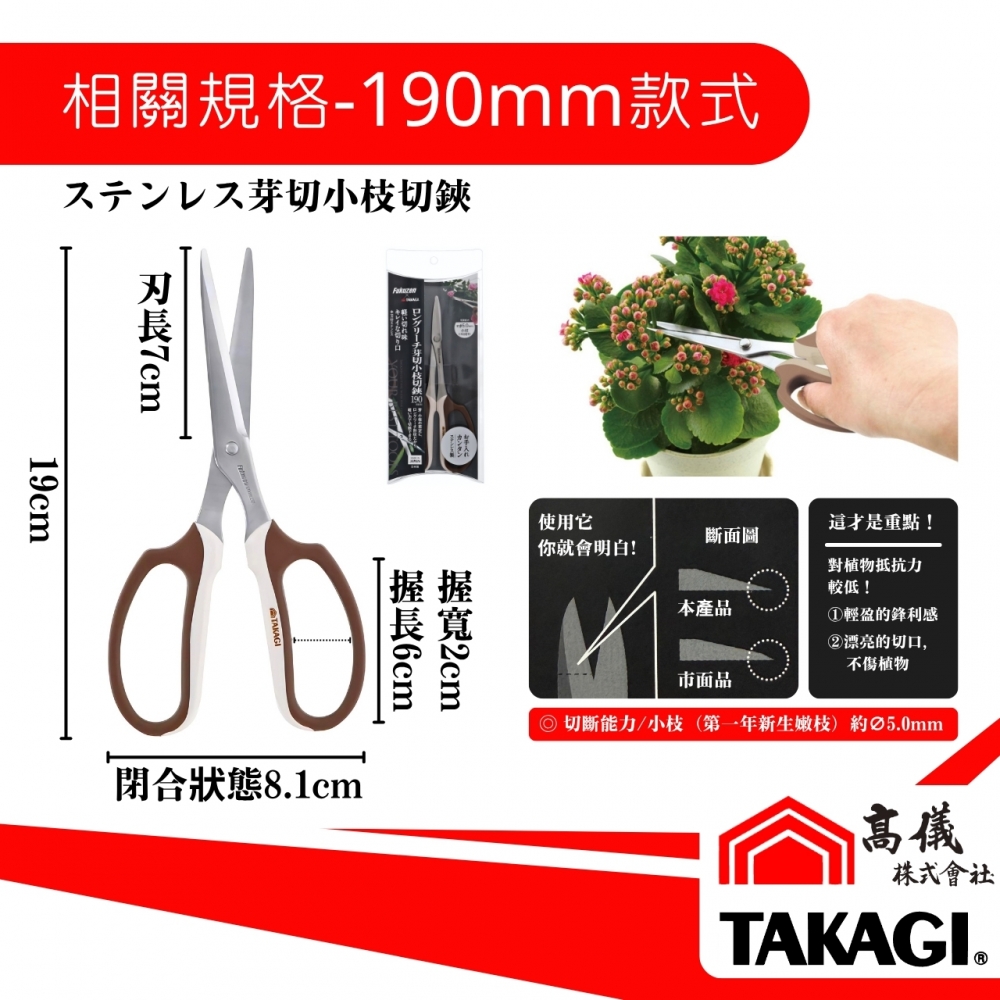 Fukuzen不鏽鋼芽切小枝剪鋏
